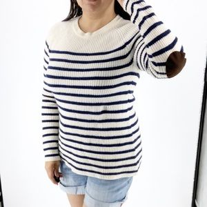 Madewell striped wool sweater with arm patches